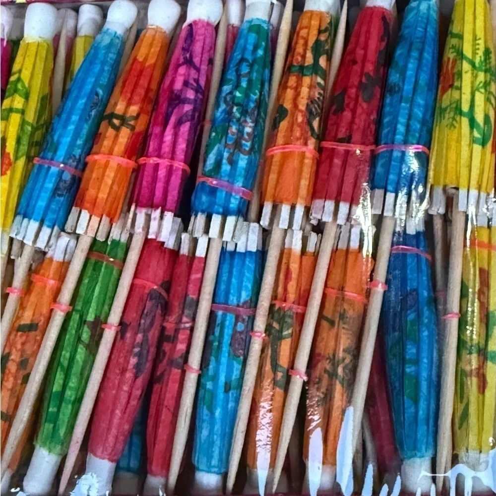 Cocktail Drink Umbrellas Parasol Picks, 144 Pieces 4” Paper Party Festive Decor